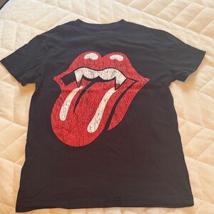 The Rolling Stones Black Tee with Red Text